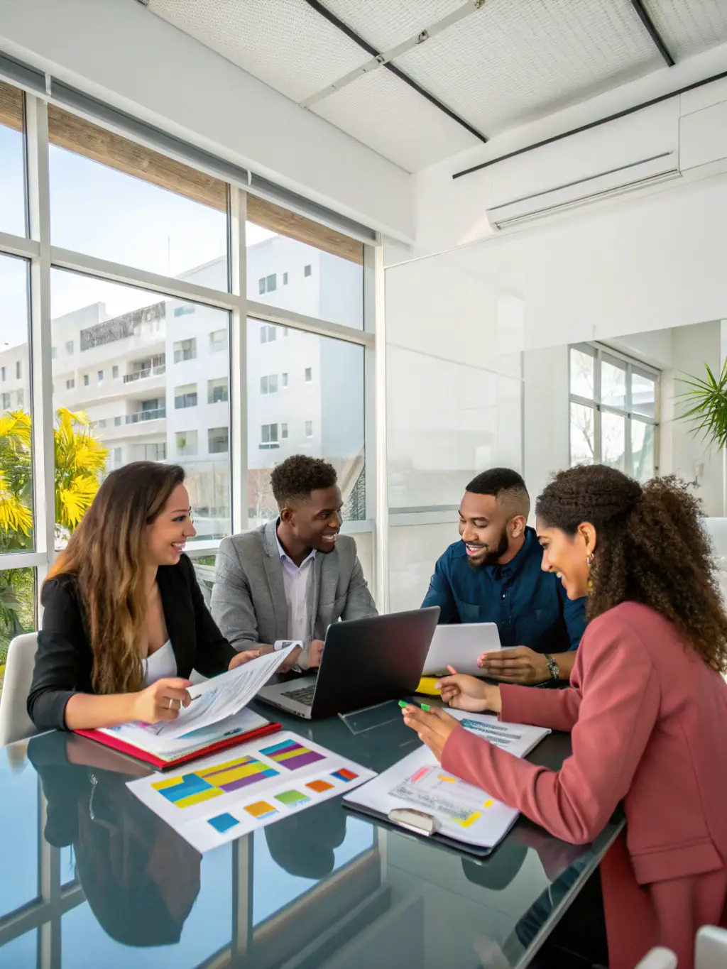 A coach is facilitating a group discussion among executives, encouraging them to share insights and learn from each other's experiences in a collaborative setting.